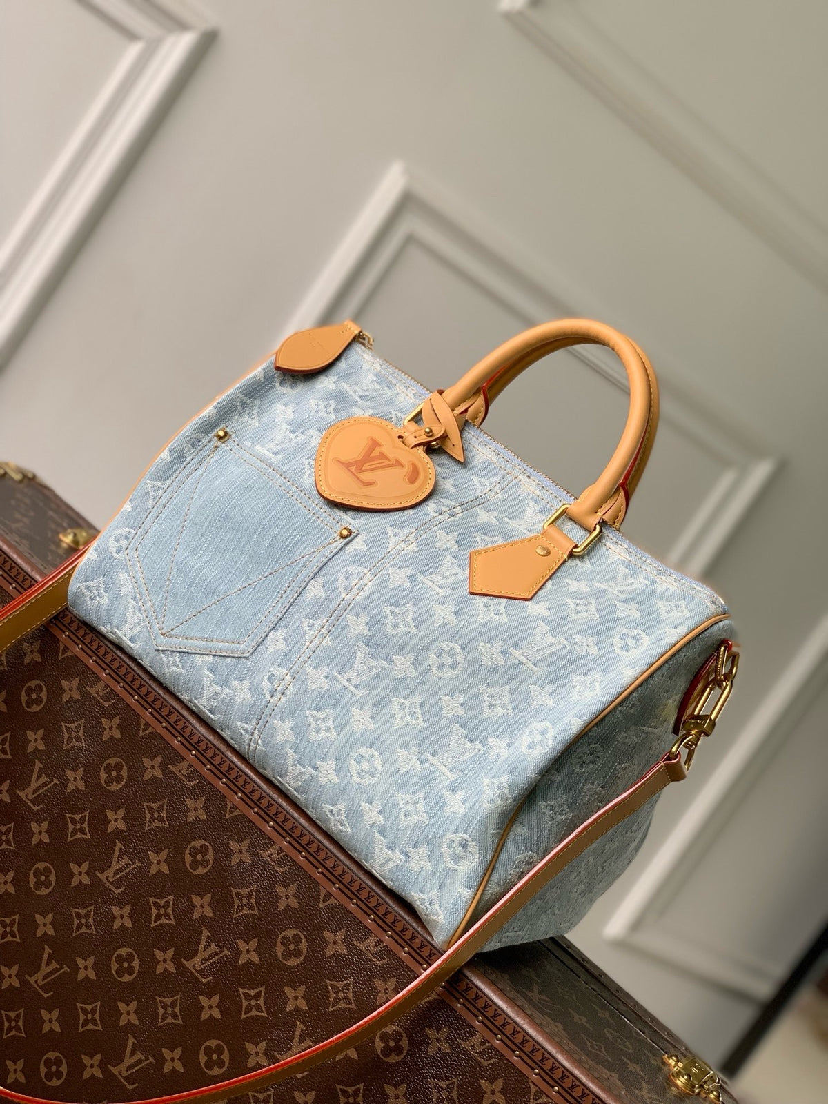 Louis Vuitton Speedy Bandoulière 30 Blue Monogram Denim