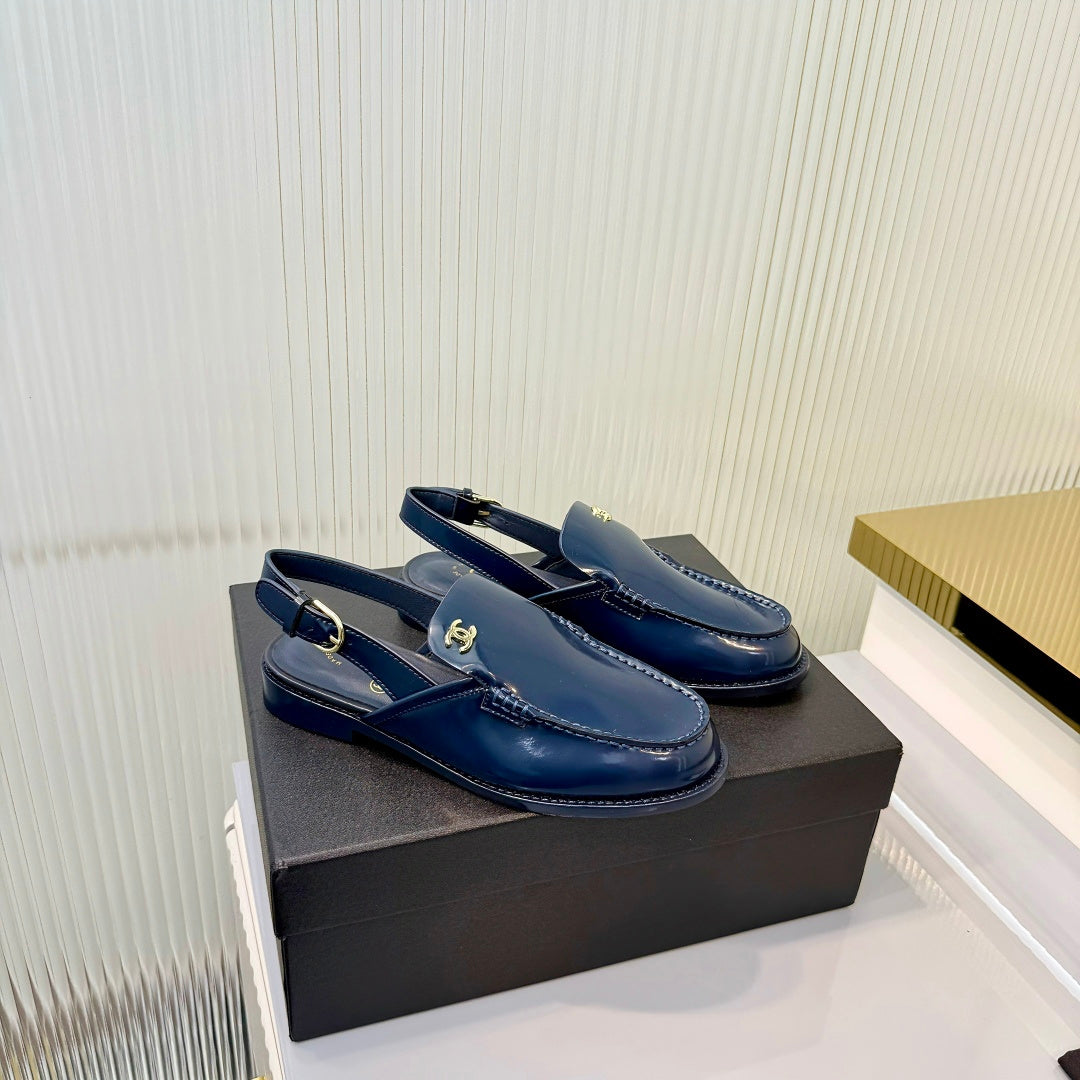 Chanel 2026 Slingback Loafers 35mm Shiny Calfskin 780968