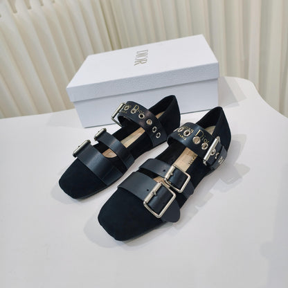 Dior 2026 Mary Jane Flats Suede Calfskin 927880