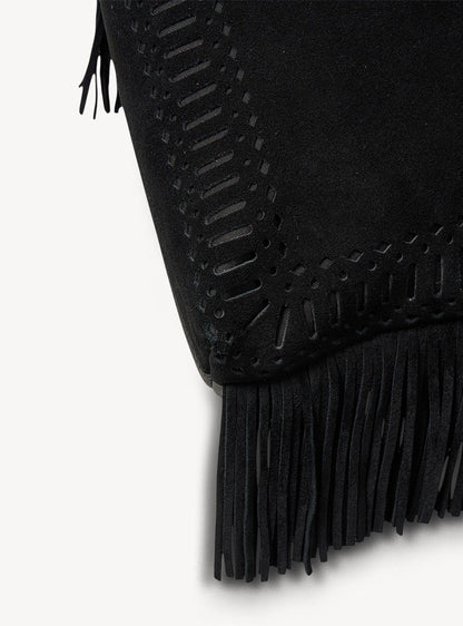 Saben Coco Mini Bag Suede + Fringe Black