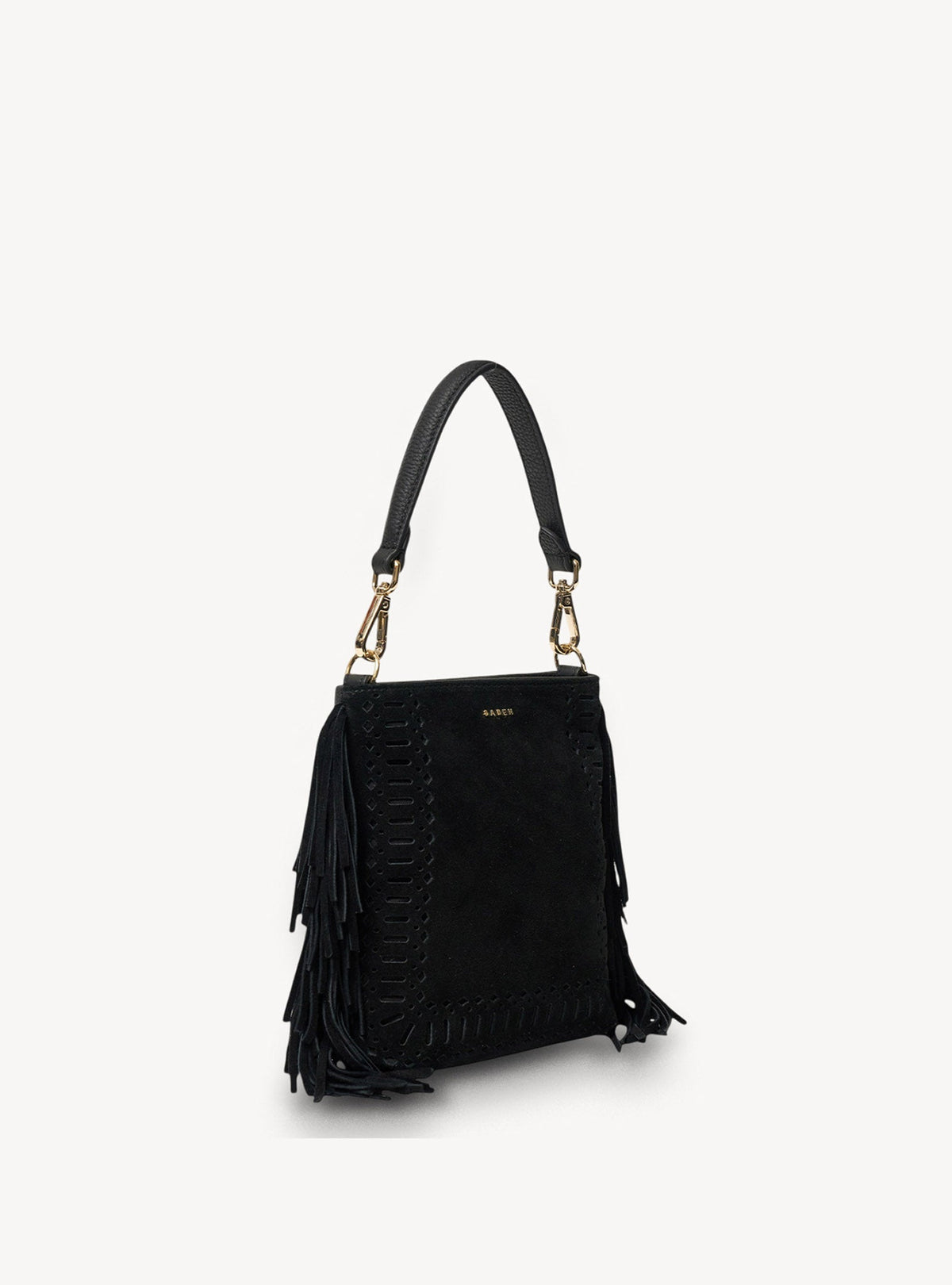 Saben Coco Mini Bag Suede + Fringe Black