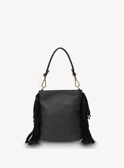 Saben Coco Mini Bag Suede + Fringe Black