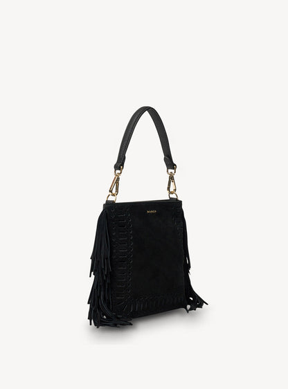 Saben Coco Mini Bag Suede + Fringe Black