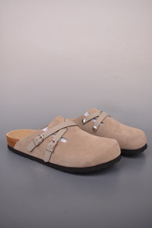 Birkenstock Blair Suede Leather Clog "Taupe"