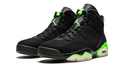 Nike Air Jordan 6 Retro Black Neon Green Velvet Leather