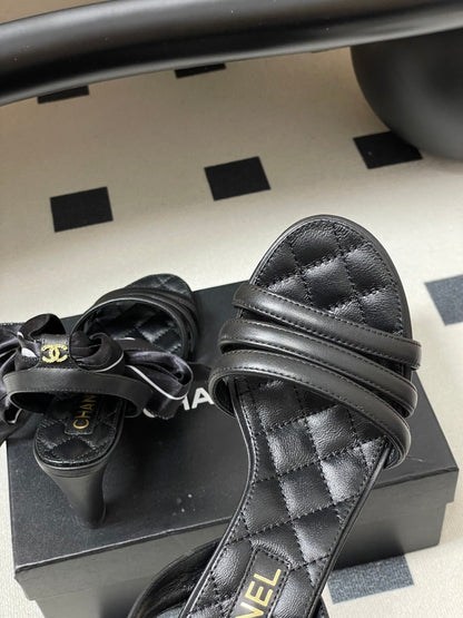 CC 26 Quilted Sandal 70mm With Scarf Sheepskin