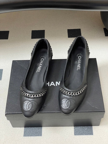 CC 2026 Embroidered Ballet Flat Sheepskin