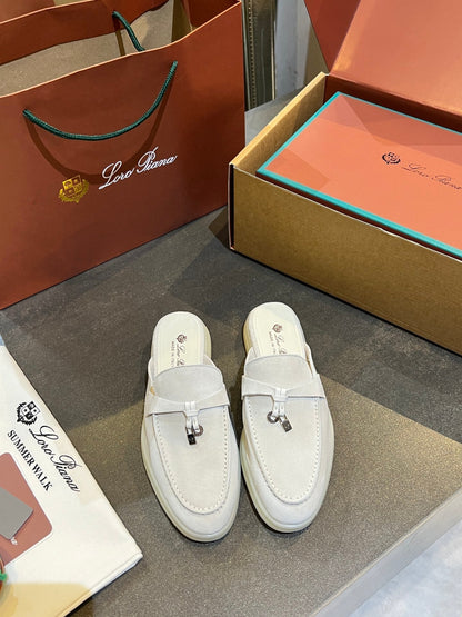 Loro Piana 2026 Summer Walk Charm Mule Suede 921944