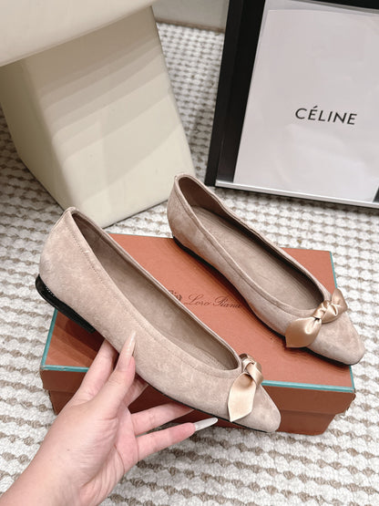 Loro Piana 2026 Bow Ballet Flat Suede 930997