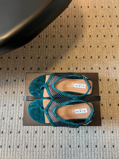 Alaia 2026 Thong Sandals Mesh Suede 803341