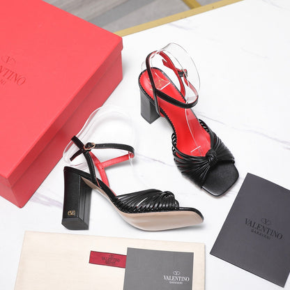 Valentino 2026 Garavani Annet 90mm Leather Block-Heel Sandal 864491