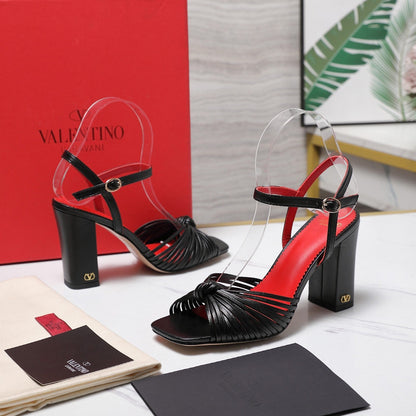 Valentino 2026 Garavani Annet 90mm Leather Block-Heel Sandal 864491