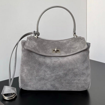 Balenciaga 2026 Rodeo Bag Silver Buckle Suede Leather