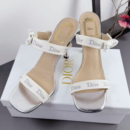Dior 2026 High Heel Sandals 95mm Canvas Sheepskin 939032