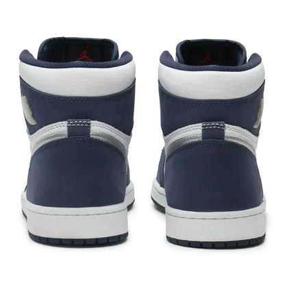 Nike Air Jordan 1 Navy Blue White Gray Cowhide